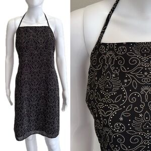 ESPRIT De Corp Halter Dress Size 3/4 Vintage Paisley Print Y2K Spaghetti Strap